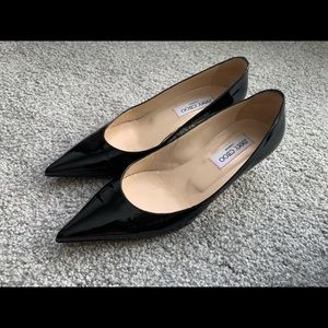 Jimmy Choo Patent Leather Aza Kitten Heel Pump
